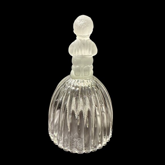 Vintage House of Goebel 1979 Clear Crystal Glass Bell, Christmas Bell with Frost - Picture 3 of 5